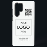 Logo QR Code White Professional Samsung Galaxy Hoesje<br><div class="desc">Uw logo- en QR-code</div>