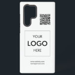 Logo QR Code White Professional Samsung Galaxy Hoesje<br><div class="desc">Uw logo- en QR-code</div>