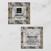 Logo QR CODE Winkelen BEAUTIQUE Gold Lace Elegant Vierkante Visitekaartje (Voorkant / Achterkant)