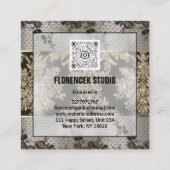 Logo QR CODE Winkelen BEAUTIQUE Gold Lace Elegant Vierkante Visitekaartje (Achterkant)