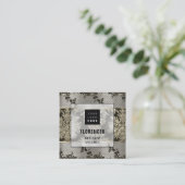 Logo QR CODE Winkelen BEAUTIQUE Gold Lace Elegant Vierkante Visitekaartje (Staand voorkant)