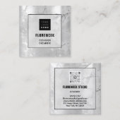 Logo QR CODE Winkelen Zilverkleurde meetapparatuur Vierkante Visitekaartje (Voorkant / Achterkant)