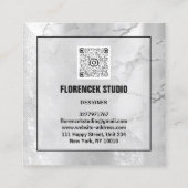 Logo QR CODE Winkelen Zilverkleurde meetapparatuur Vierkante Visitekaartje (Achterkant)