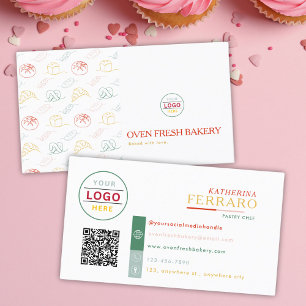 Logo QR Code Wit Kleurrijke Tekst Bakkerij Visitekaartje