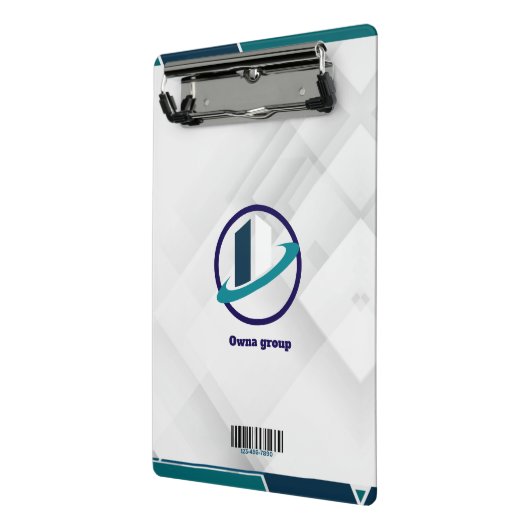Logo & QR CODE witte achtergrond Mini Klembord (Angled2)