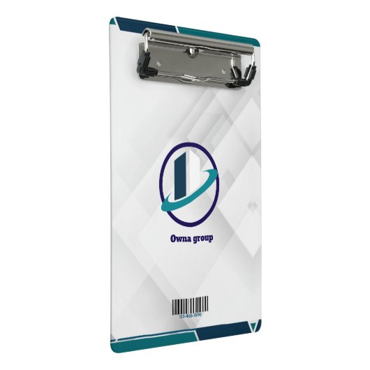 Logo & QR CODE witte achtergrond Mini Klembord (Schuin)
