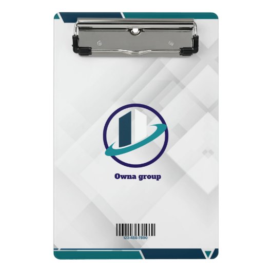 Logo & QR CODE witte achtergrond Mini Klembord (Voorkant)