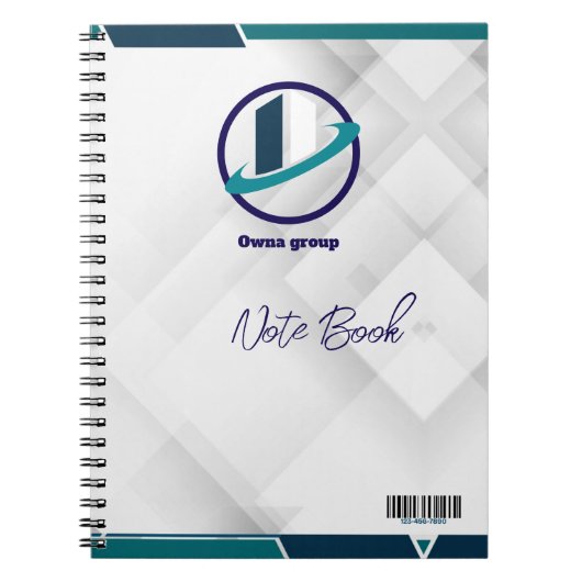 Logo & QR CODE witte achtergrond Notitieboek (Voorkant)