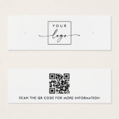 Logo QR code witte stud oorbel display kaart (Voorkant /achterkant)