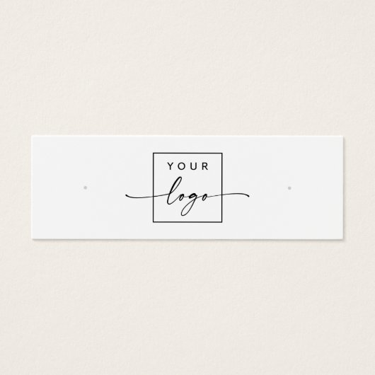 Logo QR code witte stud oorbel display kaart (Voorkant)