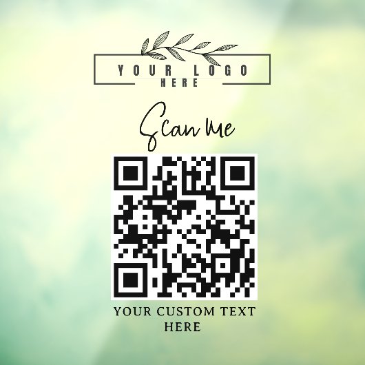 Logo QR CODE Zakelijk bord Raamsticker (Vel 3)