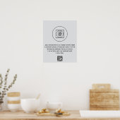 Logo QR-code Zakelijk Branding Blauwe Poster Ontwe (Keuken)