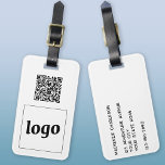 Logo QR Code Zakelijke Promotie Bagagelabel<br><div class="desc">Eenvoudig logo en QR Code ontwerp voor uw bedrijf. Vervang de logo, QR code bestemming URL en naam en adresgegevens door uw eigen - of laat de achterkant leeg. Wijzig de achtergrondkleur in het ontwerpgereedschap om aan te passen. Ideaal voor als promotieartikel om aan klanten, klanten en medewerkers te geven,...</div>