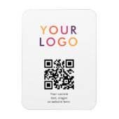 Logo QR-code Zakelijke Sjabloon Wit Magneet (Verticaal)