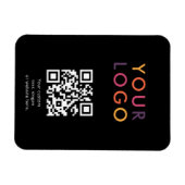 Logo QR-code Zakelijke Sjabloon Zwart Magneet (Horizontaal)