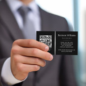 Logo QR-code zilvergrijze verdichting zwart Visitekaartje