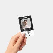 Logo QR-code Zwart Personeelskaart Badge (Handheld)
