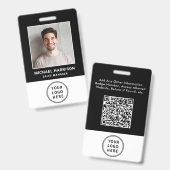 Logo QR-code Zwart Personeelskaart Badge (Voor- en achterkant)