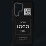 Logo QR-code zwart Samsung Galaxy Hoesje<br><div class="desc">Uw logo- en QR-code</div>