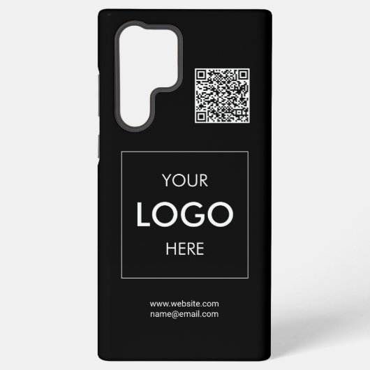 Logo QR-code zwart Samsung Galaxy Hoesje (Achterkant)