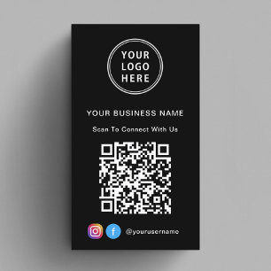 Logo QR-code Zwart Verbind met Ons Visitekaartje