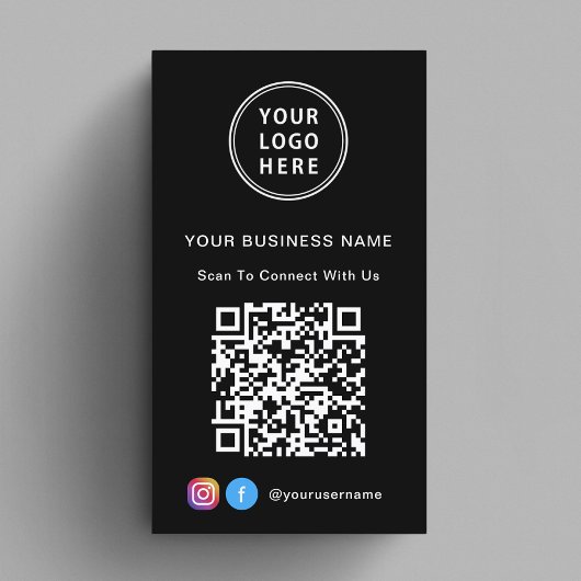 Logo QR-code Zwart Verbind met Ons Visitekaartje