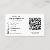 Logo QR-code Zwart & Wit Zakelijk Visitekaartje (Achterkant)