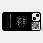 Logo & QR-code zwart | Zakelijk minimalistisch Case-Mate iPhone Case (Achterkant (horizontaal))
