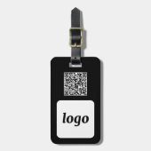 Logo QR Code Zwart Zakelijk Promotioneel Bagagelabel (Voorkant verticaal)