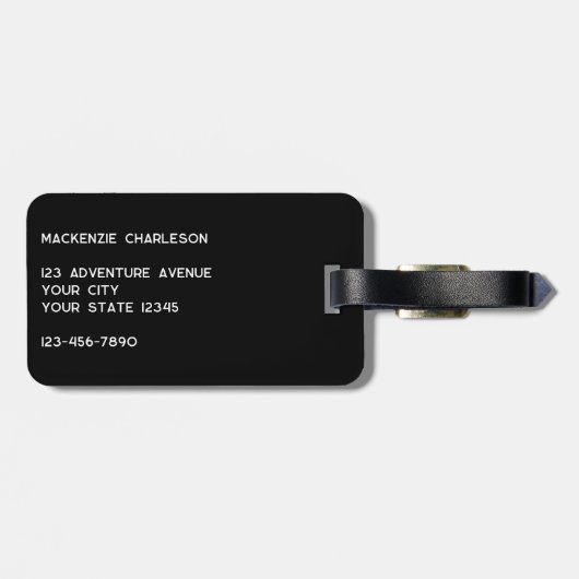 Logo QR Code Zwart Zakelijk Promotioneel Bagagelabel (Achterkant horizontaal)