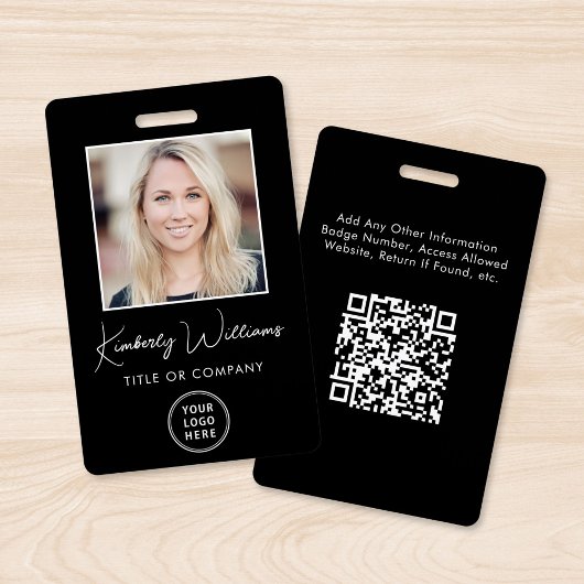 Logo QR-code zwarte personeels-ID Badge