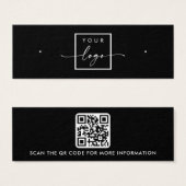 Logo QR code zwarte stud oorbel display kaart (Voorkant /achterkant)