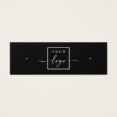 Logo QR code zwarte stud oorbel display kaart (Voorkant)