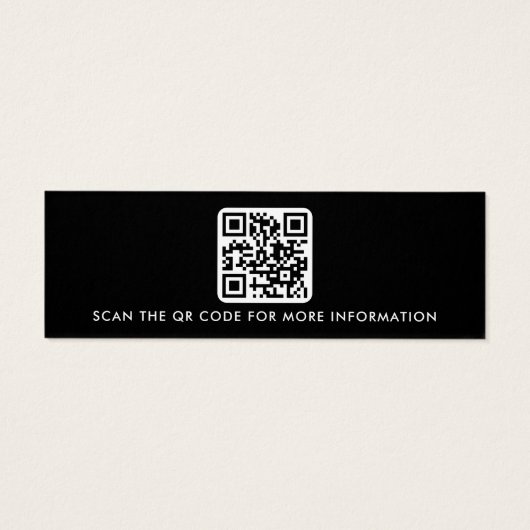 Logo QR code zwarte stud oorbel display kaart (Achterkant)