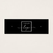 Logo QR code zwarte stud oorbel display kaart (Voorkant)