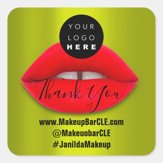 Logo QR-codenaam Hartelijk dank voor het winkelen Vierkante Sticker (Voorkant)