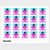 Logo QR-codenaam Hartelijk dank voor het winkelen Vierkante Sticker (Vel)