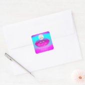 Logo QR-codenaam Hartelijk dank voor het winkelen Vierkante Sticker (Envelop)