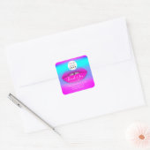 Logo QR-codenaam Hartelijk dank voor het winkelen Vierkante Sticker (Envelop)