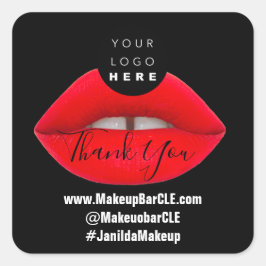 Logo QR-codenaam Hartelijk dank voor winkelwagentj Vierkante Sticker