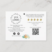 *~* LOGO QR DANK U Review ROZEN BLOEM AP8 Informatiekaartje (Achterkant)