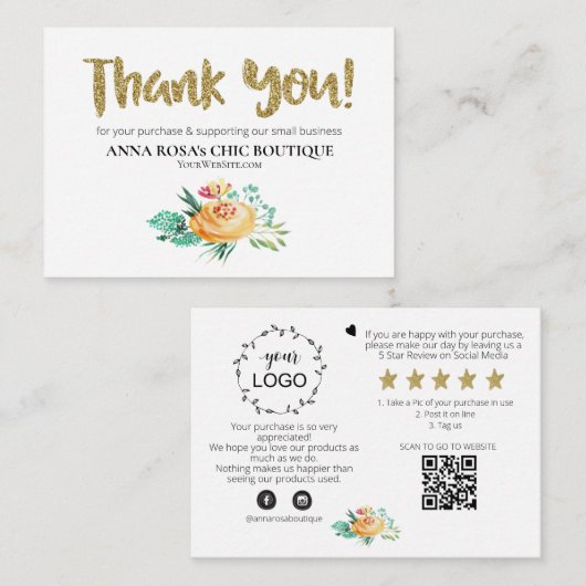 *~* LOGO QR DANK U Review ROZEN BLOEM AP8 Informatiekaartje (Voorkant / Achterkant)