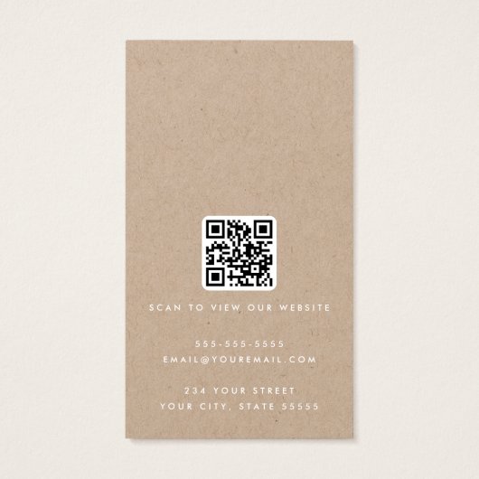 Logo QR Kraft papier oorbel display kaart (Achterkant)