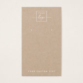 Logo QR Kraft papier oorbel display kaart (Voorkant)