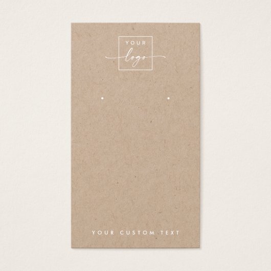 Logo QR Kraft papier oorbel display kaart (Voorkant)