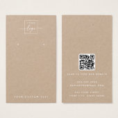 Logo QR Kraft papier oorbel display kaart (Voorkant /achterkant)