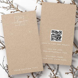 Logo QR Kraft papier oorbel display kaart