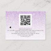 *~* Logo QR. Ombre Glitter Dank u branding Informatiekaartje (Achterkant)
