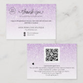 *~* Logo QR. Ombre Glitter Dank u branding Informatiekaartje (Voorkant / Achterkant)