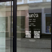 Logo QR Open Hours Social Media Business Cling Raamsticker